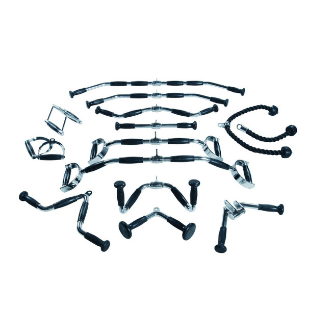 York Barbell Cable Attachment Set w/ Rubber Grips