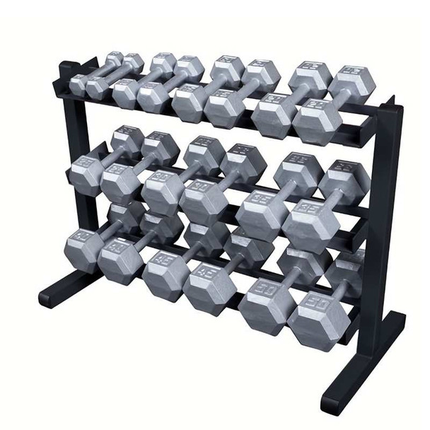 Body-Solid 3-Tier Home Dumbbell Rack w/ Optional Hex Dumbbells