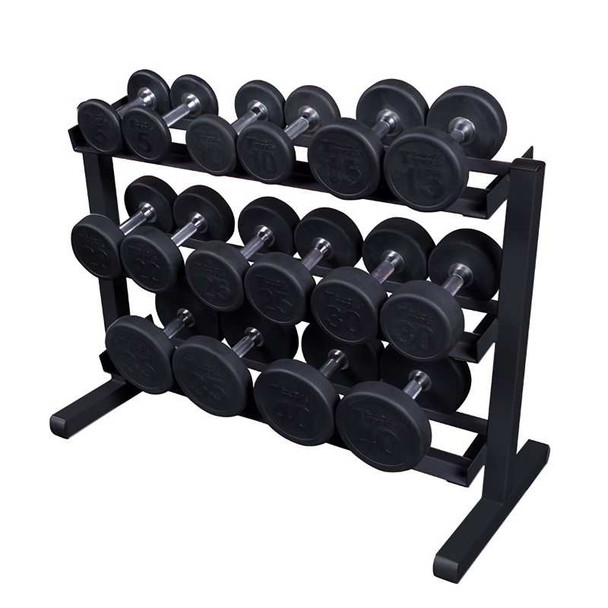 Body-Solid (GDR363B) 3-Tier Dumbbell Rack w/ Optional Round Dumbbells