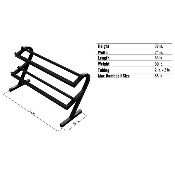 Troy VTX Dumbbell Storage Stand Dimensions and Specifications