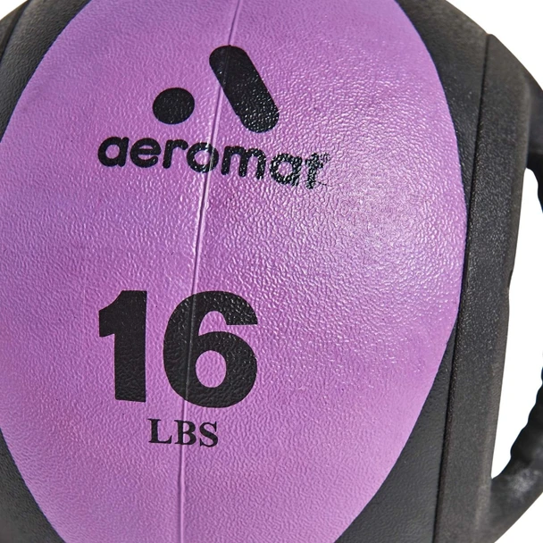 Aeromat 16 lb Medicine Ball with Handles - Close View