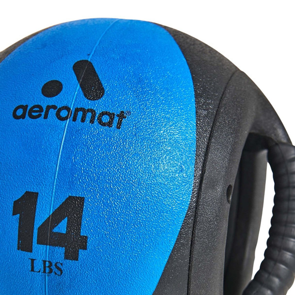 Aeromat 14 lb Medicine Ball with Handles Close View