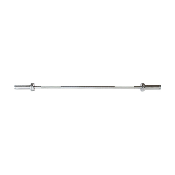 York 5' Hard Chrome Olympic Bar Full Length View