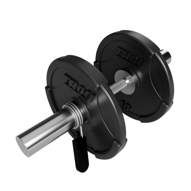 USA Sports Olympic Dumbbell Handle with Weight Plates and Spring Collars