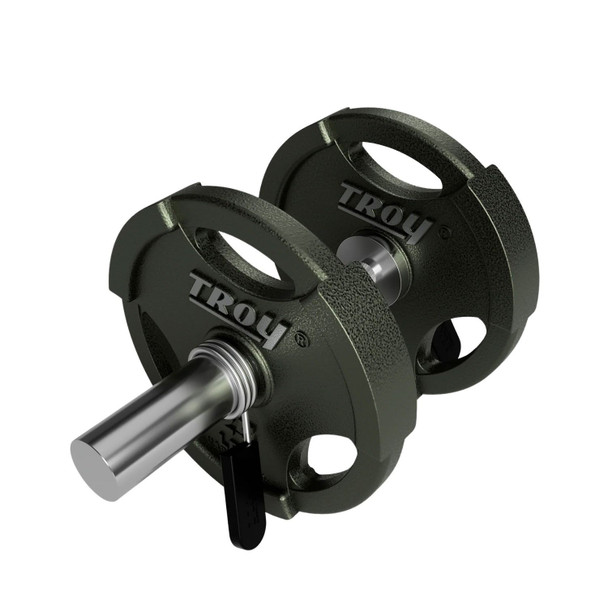 Troy USA Sports 2" Olympic Dumbbell Handle w/ Optional Plates & Spring Clips