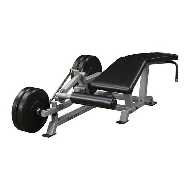 Body-Solid LVLC Plate-Loaded Leg Curl Machine Weight Horns Loaded with Commercial Olympic Plates