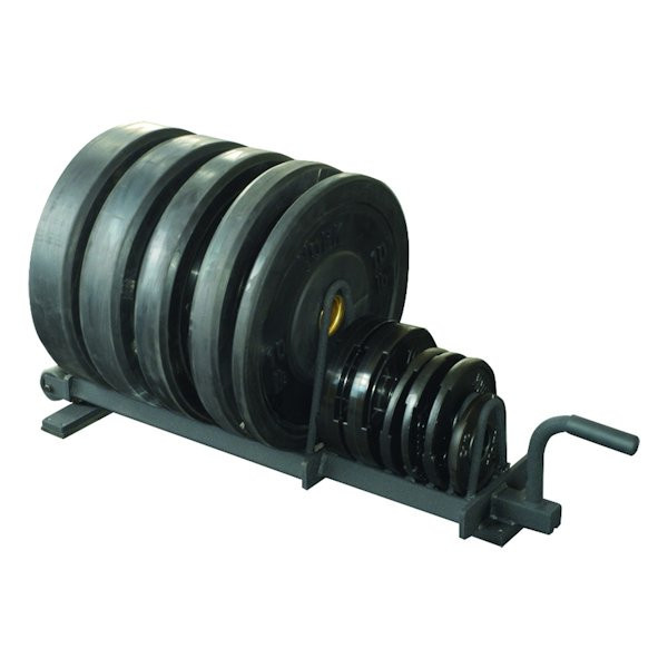 York Barbell Horizontal Weight Plate Rack w/ Wheels - Half-Size View