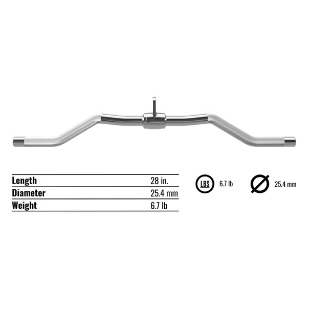 Troy GCB-28S Curl Bar Cable Handle Specifications