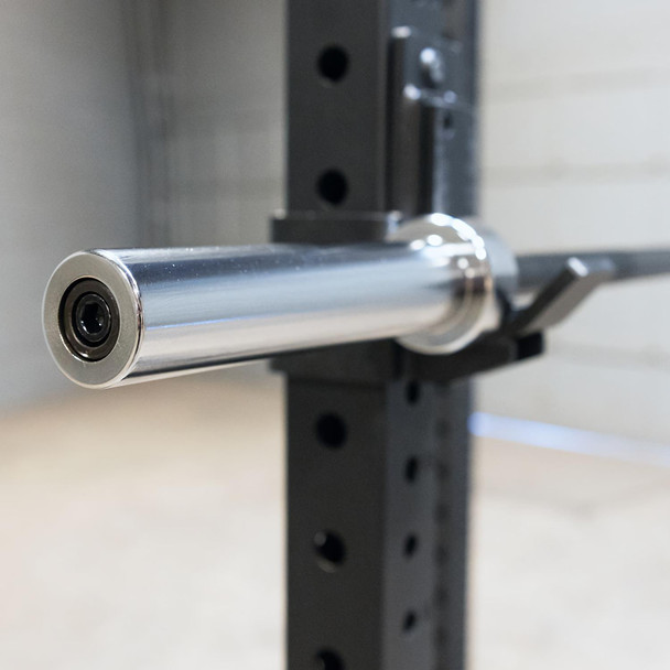 Body-Solid (OB60B) 5' Black Olympic Bar - Chrome Sleeve Close View