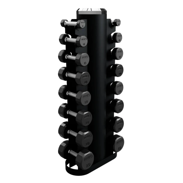 Troy 3-25 lb Rubber-Coated Dumbbell Set w/ Vertical Rack
