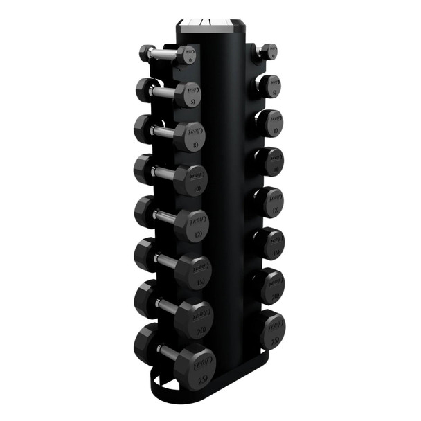 Troy 3-25 lb Rubber Dumbbell Set with Vertical Rack
