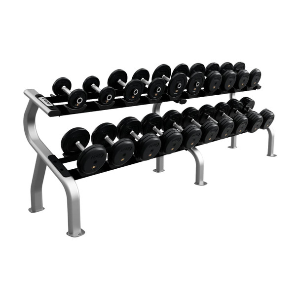 Troy 5-50 lb Pro-Style Rubber Dumbbell Set with Rack