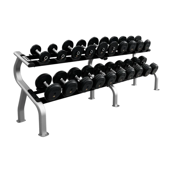 Troy Commercial Rubber Pro-Style Dumbbell Set with Rack