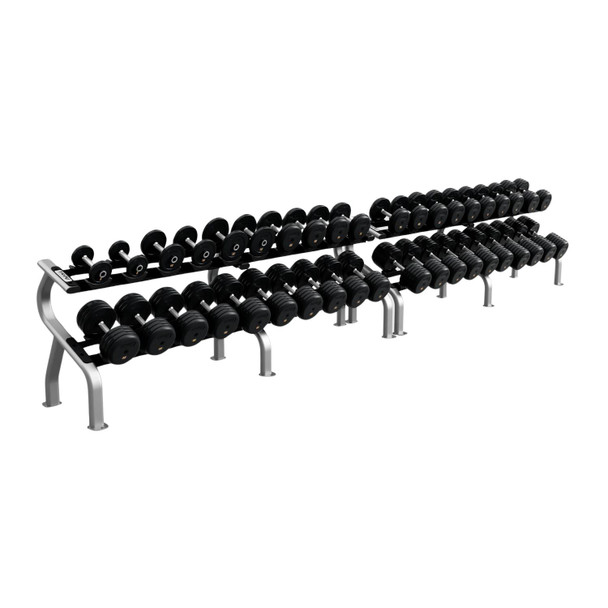 Troy 5-100 lb Pro-Style Rubber Dumbbell Set with Rack