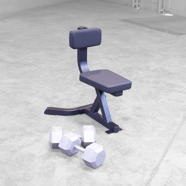 Body-Solid (GST20B) Seated Utility Bench in Home Gym - Angled View