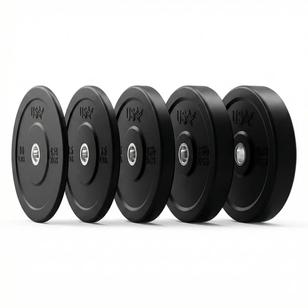 Troy USA Sports Solid Rubber Black Bumper Plates