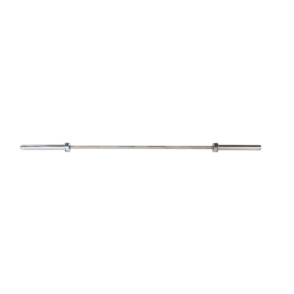 York Stainless Steel Olympic Bar Showing Full Length