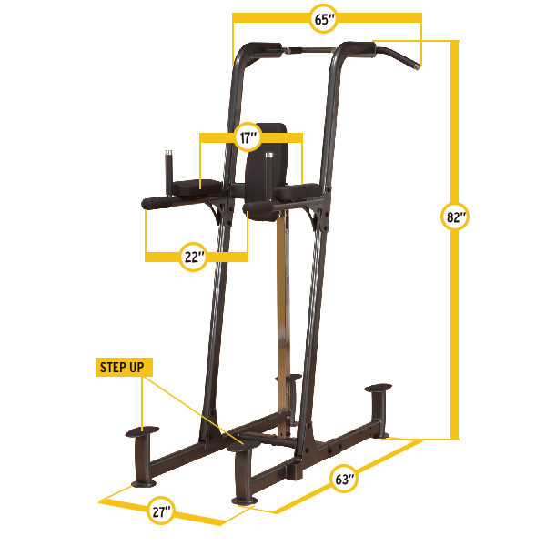 Body-Solid Light Commercial VKR Power Tower - Dimensions