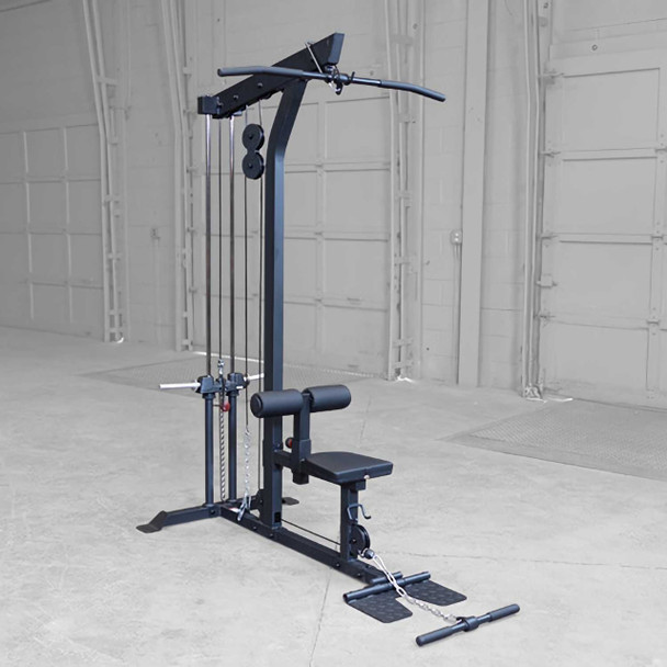 Body-Solid (GLM85B) Lat Pulldown Machine in Home Gym w/ Plate-Loaded Design