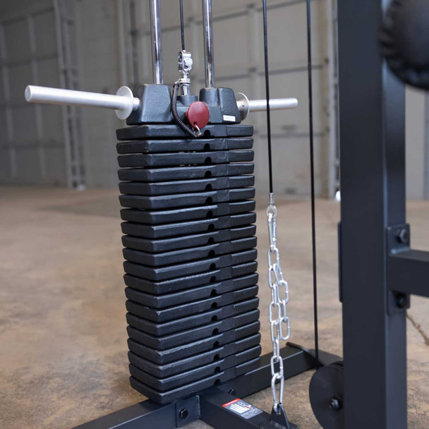 Body-Solid Back Training Machine with Selectorized Stack Option