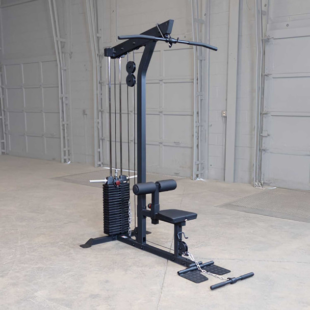 Body-Solid (GLM85B) Lat Pulldown Machine w/ Optional Weight Stack - Angled View