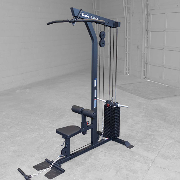Body-Solid (GLM85B) Lat Pull Weight Machine w/ Optional Stack - Angled Top View
