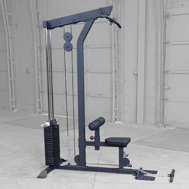 Body-Solid (GLM85B) Lat Machine w/ Optional Weight Stack - Left Side View