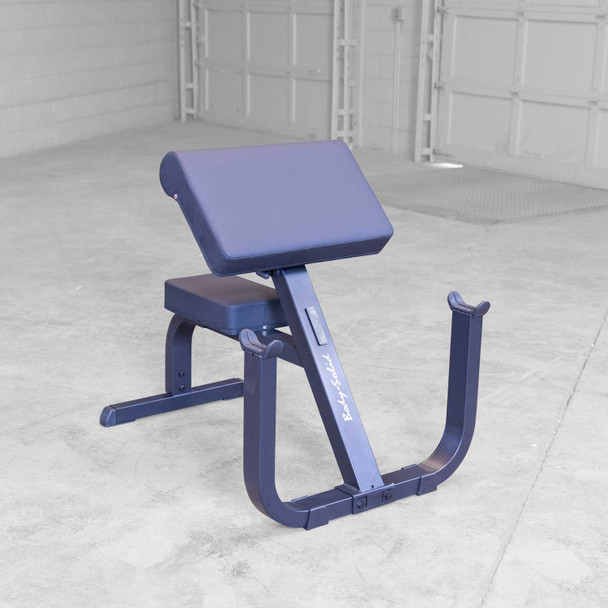 Body-Solid (GPCB329B) Arm Curling Bench in Garage Gym - Front Angled View