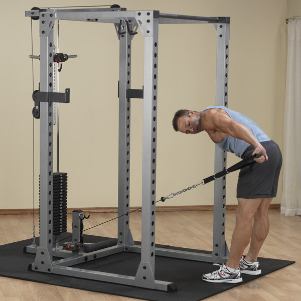 Body-Solid (GPR378) Pro Power Rack - Tricep Exercise on Lower Pulley Option