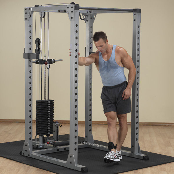 Body-Solid (GPR378) Power Rack - Inner Thigh Exercise on Low Cable Option