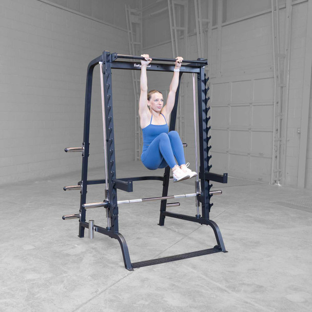 Body-Solid Series 7 Smith Machine/Half Rack - Reverse Ab Crunch from Pull-Up Bar