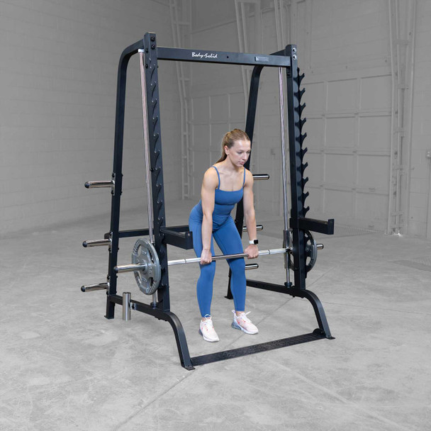 Body-Solid Series 7 Smith Machine/Half Rack - Smith Machine Back Row Exercise