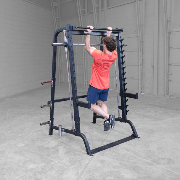 Body-Solid Series 7 Smith Machine/Half Rack - Reverse Grip Pull-Up Exercise