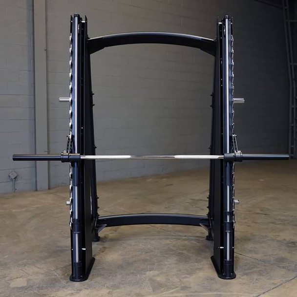 Body-Solid (SCB1000B) Pro Clubline Smith Machine in Garage Gym - Front View