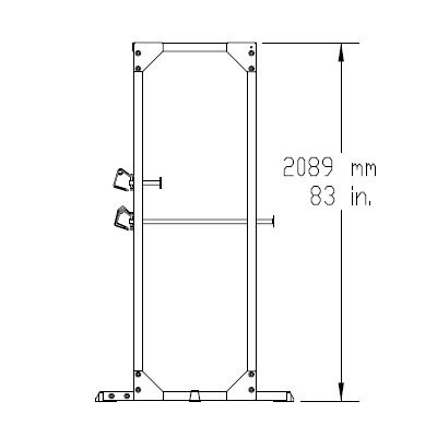 Body-Solid (#BFPR100) Home Weight Cage Side View Dimensions
