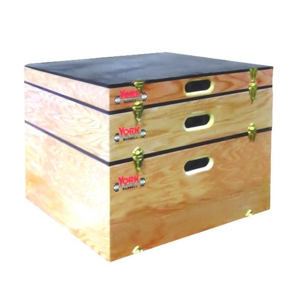 York Stackable Wooden Plyo Boxes - Full Set Pictured