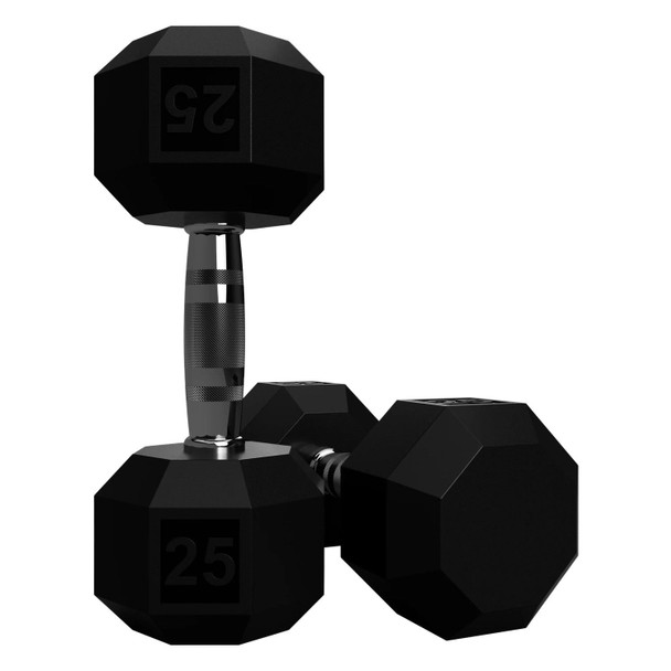 Troy VTX 25 lb 8-Sided Rubber-Coated Dumbbells