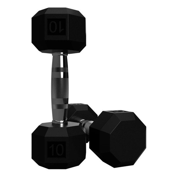 Troy VTX 10 lb 8-Sided Rubber-Coated Dumbbells