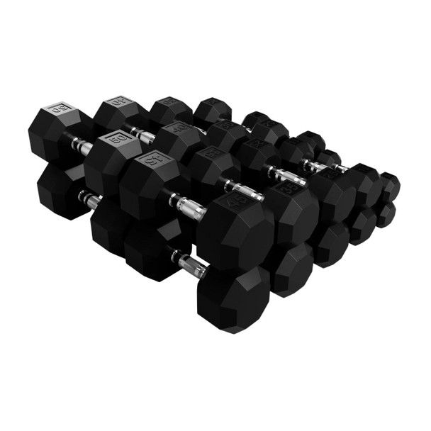 Troy VTX 5-50 lb 8-Sided Rubber Dumbbells
