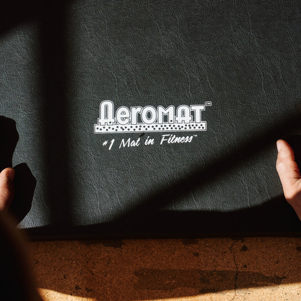 Aeromat Folding Exercise Mat - Close View of Aeromat Logo on Mat