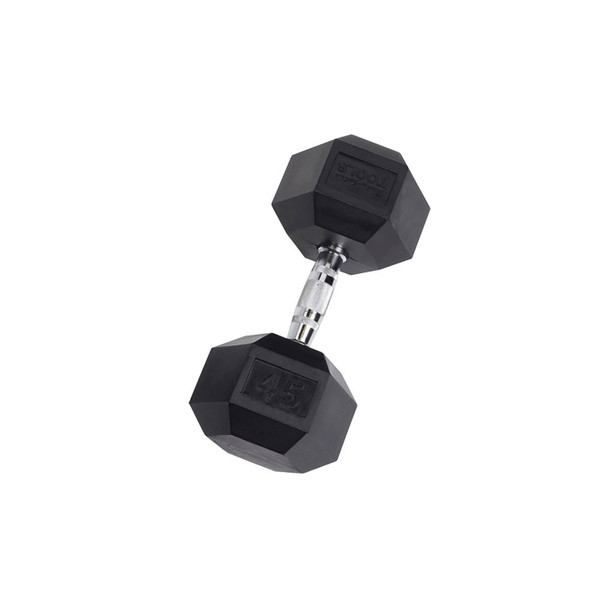 Body-Solid 45 lb Rubber Hex Dumbbell