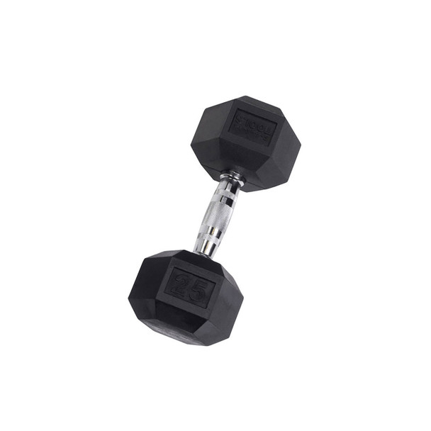 Body-Solid 25 lb Rubber Hex Dumbbell