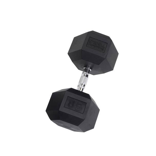 Body-Solid 85 lb Rubber Hex Dumbbell