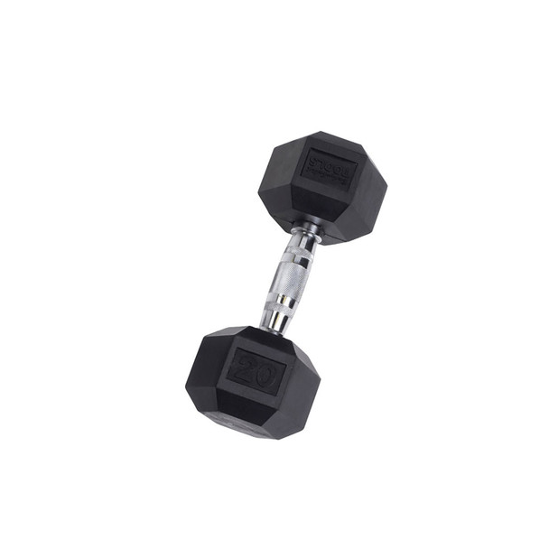 Body-Solid 20 lb Rubber Hex Dumbbell