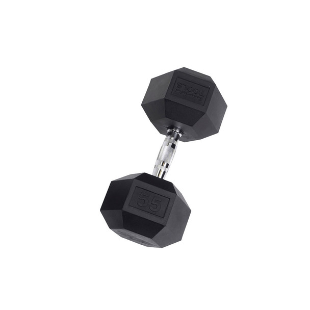 Body-Solid 55 lb Rubber Hex Dumbbell