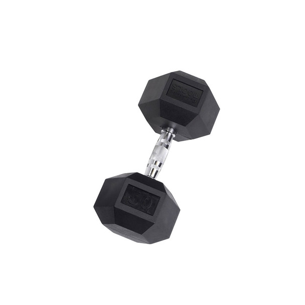 Body-Solid 50 lb Rubber Hex Dumbbell