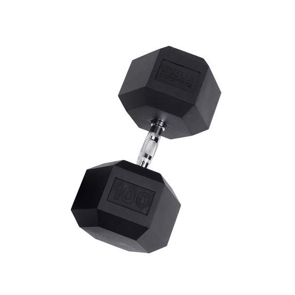 Body-Solid 100 lb Rubber Hex Dumbbell