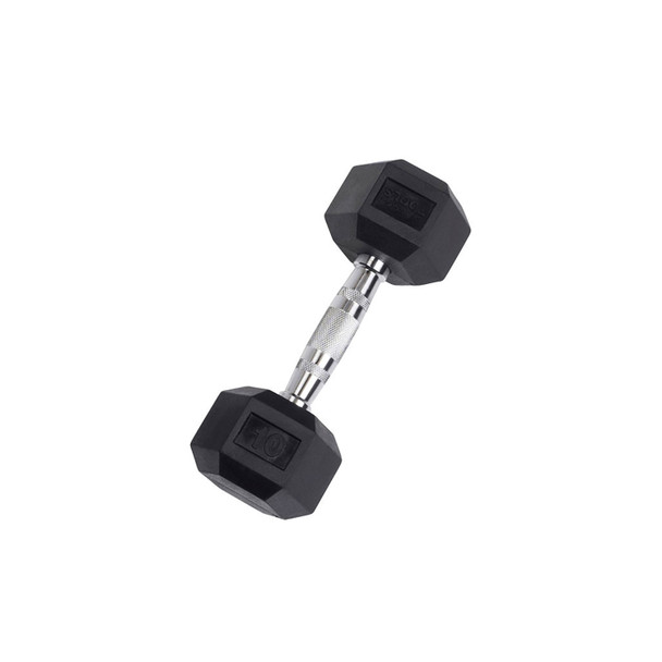 Body-Solid 10 lb Rubber Hex Dumbbell