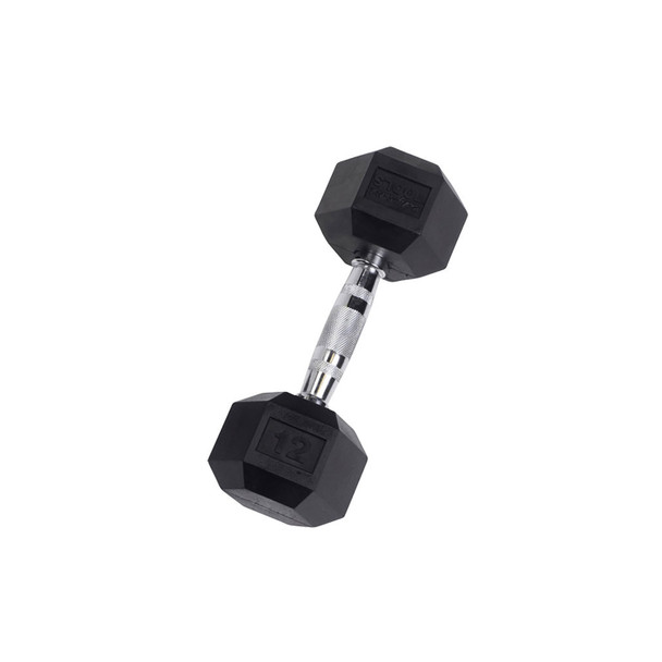 Body-Solid 12 lb Rubber Hex Dumbbell
