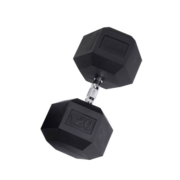 Body-Solid 120 lb Rubber Hex Dumbbell